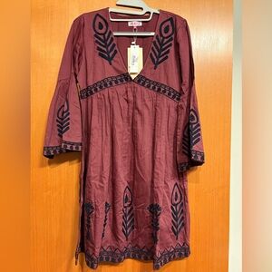 Sal Rosa Cotton Embroidered Dress